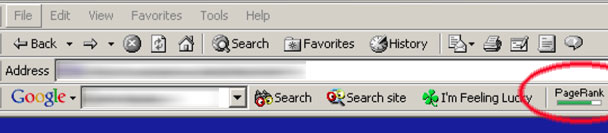 El PageRank en la antigua Google Toolbar
