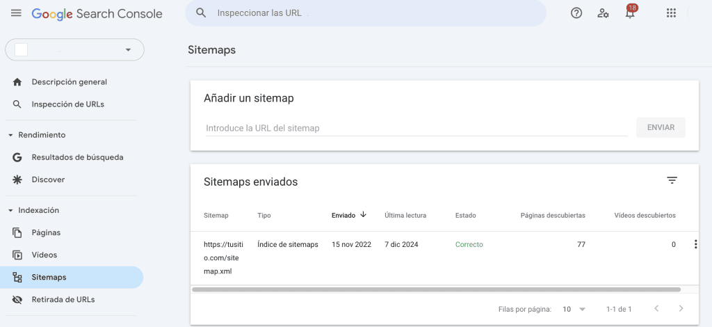 Subir un sitemap a Search Console
