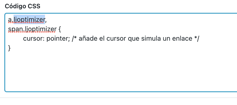 Configurar el código CSS del plugin Link Juice Optimizer